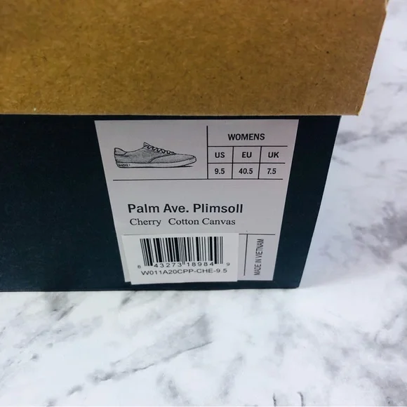 SeaVees Womens Shoes Palm Ave Sneakers  Plimsoll Size 9.5 Cherry Cotton Canvas - Picture 13 of 16